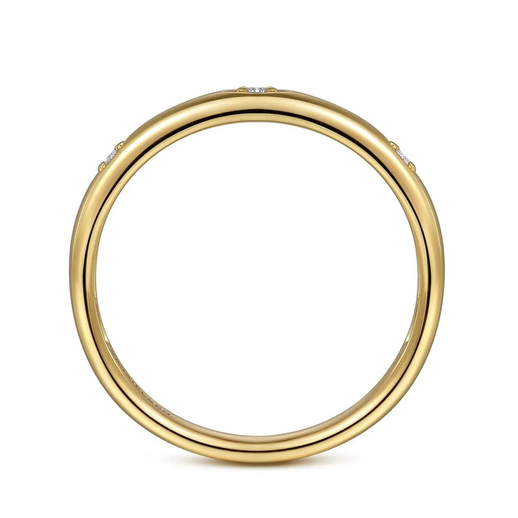 14K Yellow Gold Diamond Station Ring