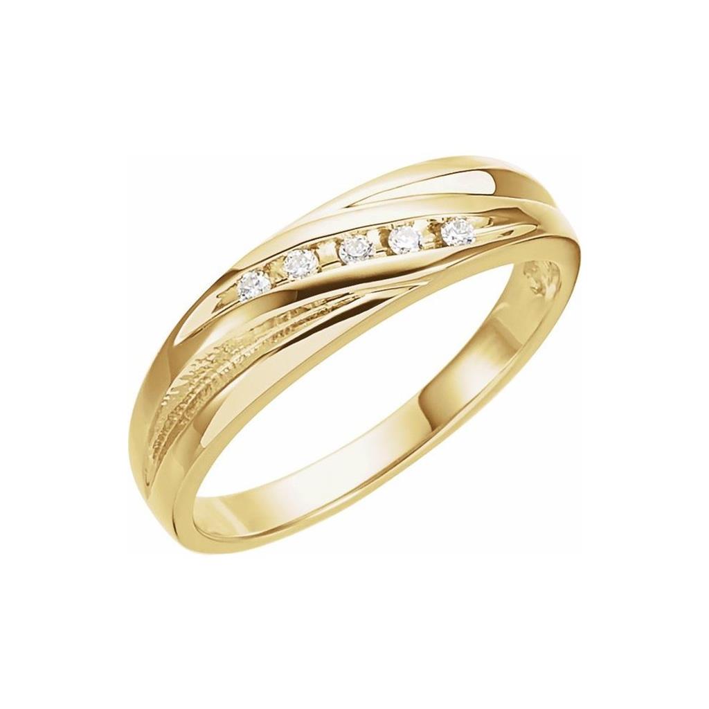 14kt Yellow Gold Diamond Wedding Band