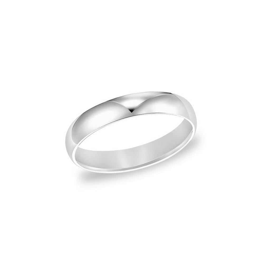 14K White Gold 5mm Comfort Fit Low Dome Wedding Band Size 9