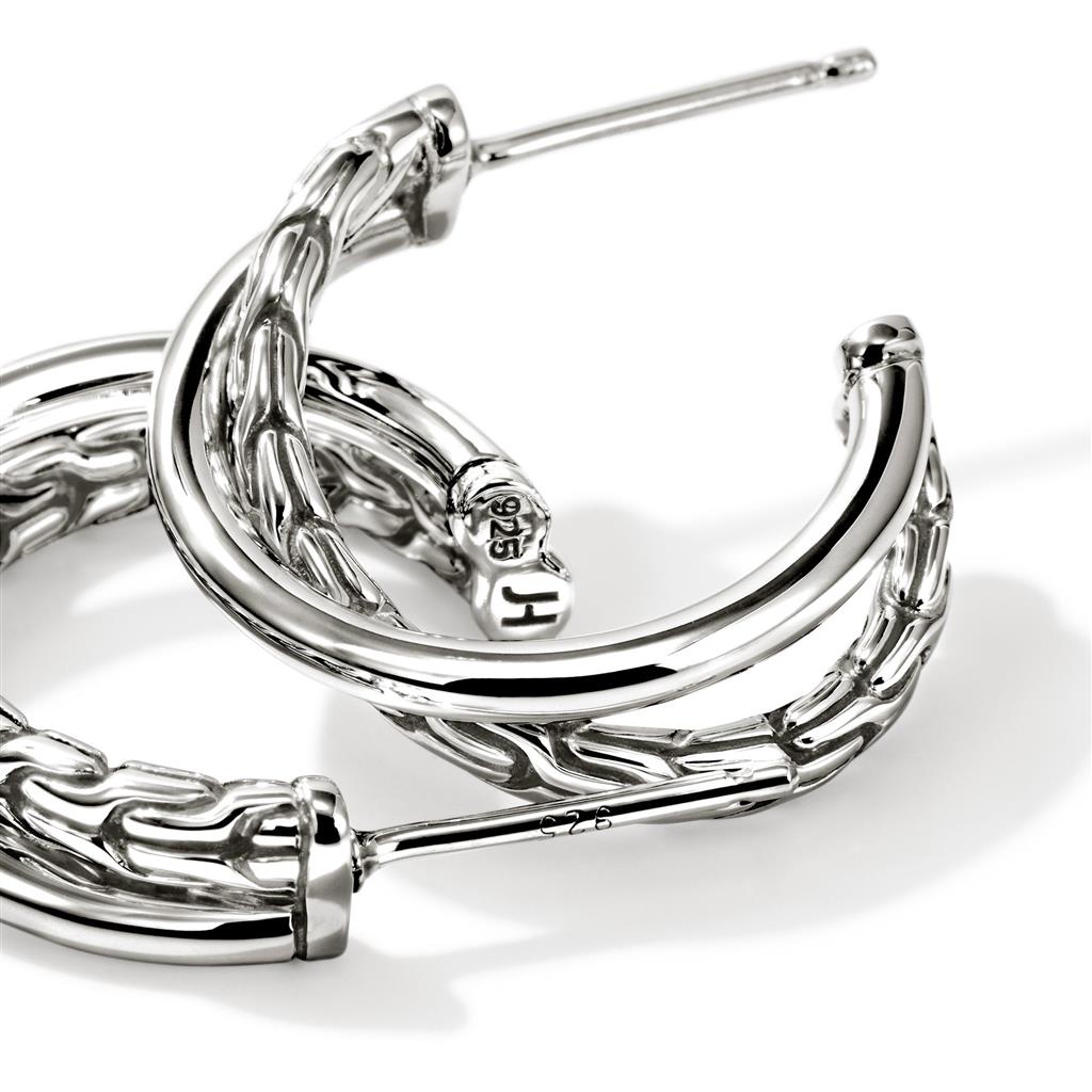 Essential Crossover Earring, Sterling Silver, 20.5MM