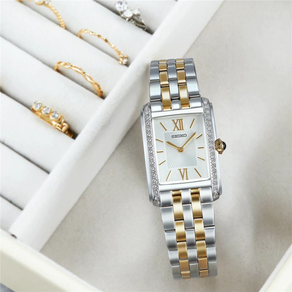 Seiko SWR093 Two Tone Stainless Steel White Index/Roman Numeral Dial Essentials