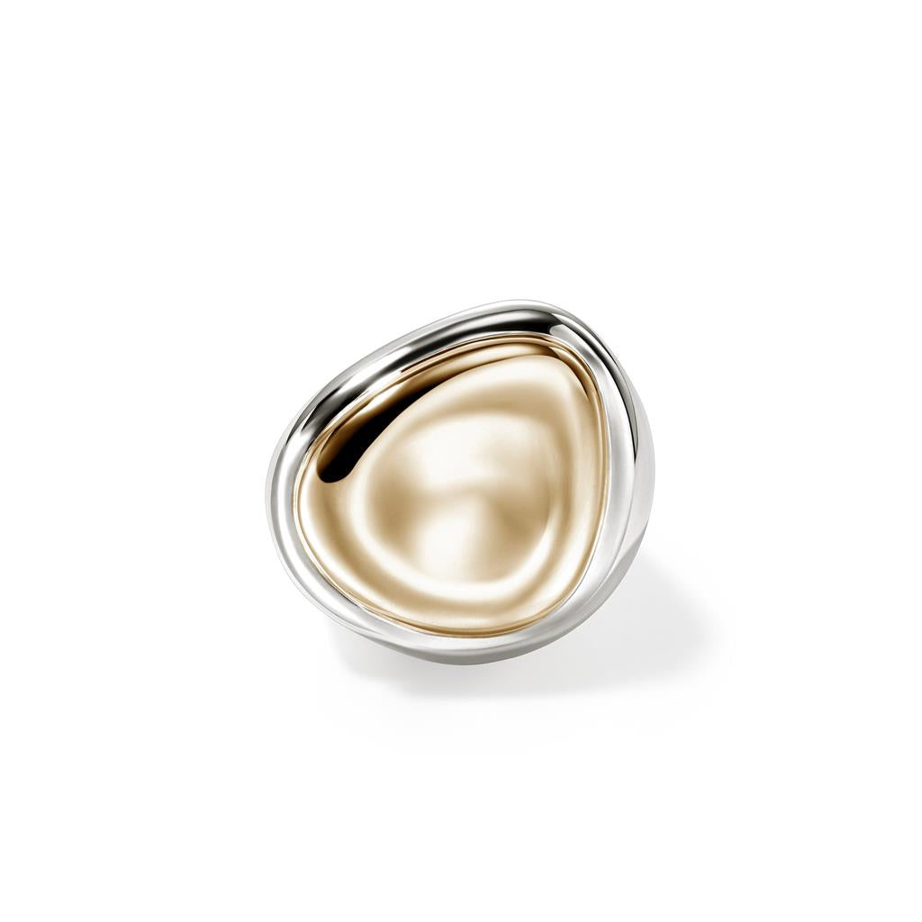 Sterling Silver & 14k Yellow Gold Pebble Ring RZZ98746X8