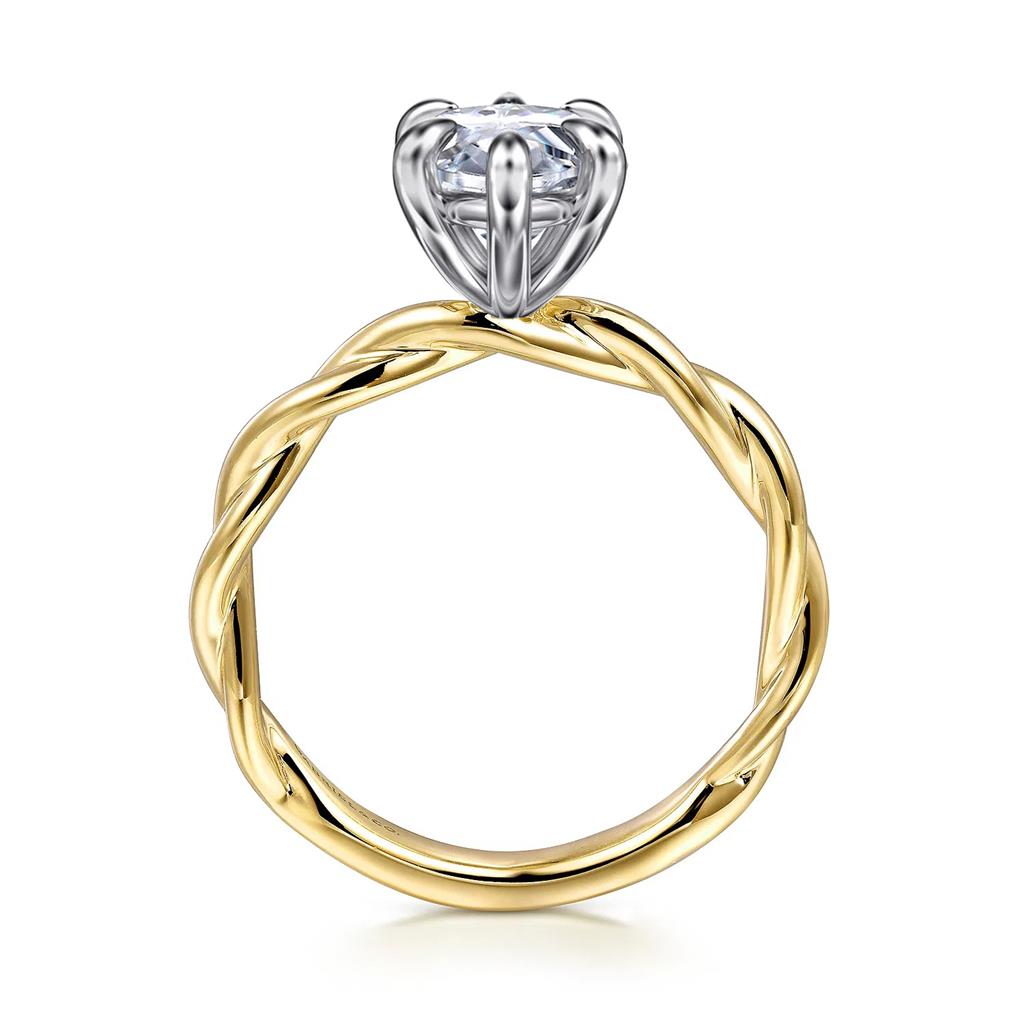 14kt Two-Tone Marquise 6-Prong Diamond Engagement Ring