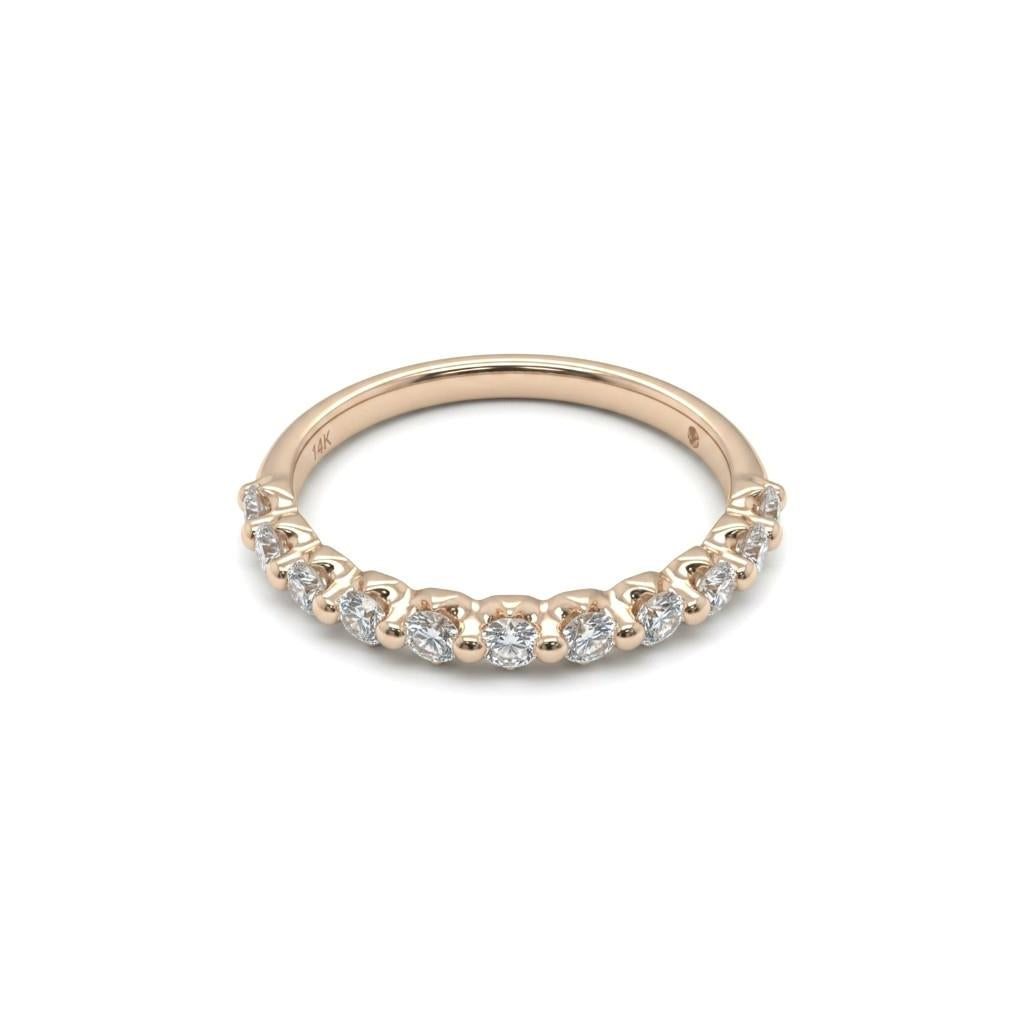 14K Yellow Gold Single Prong Diamond Anniversary Band | 0.50ct