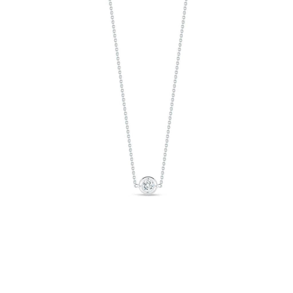 18K White Gold Single Station Diamond Necklace