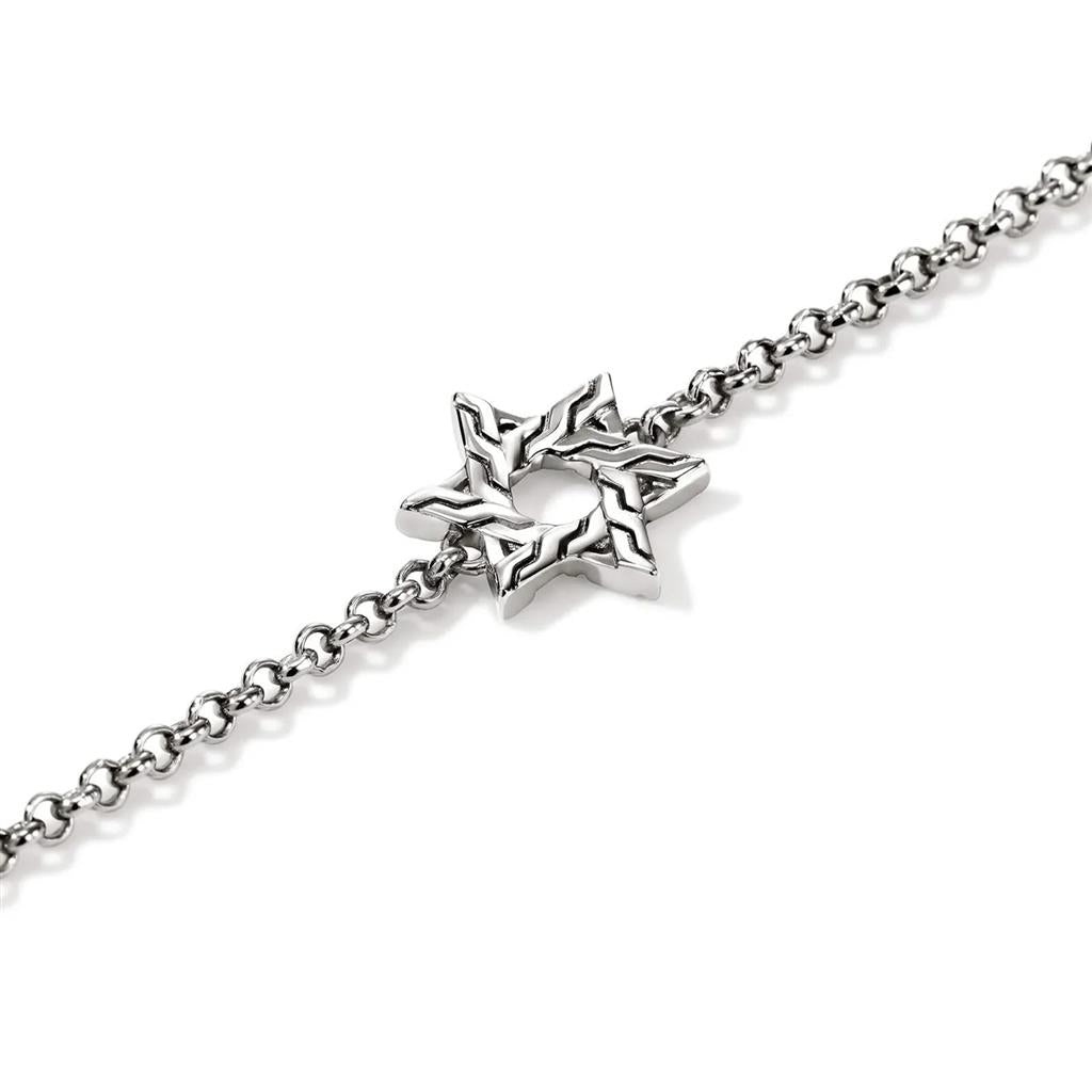 Sterling Silver Star of David Bracelet by John Hardy – Size Medium