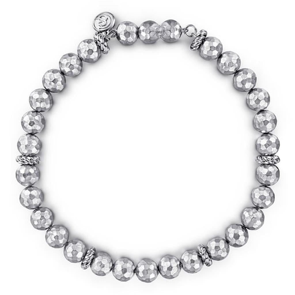 925 Sterling Silver Faceted Bead Bracelet