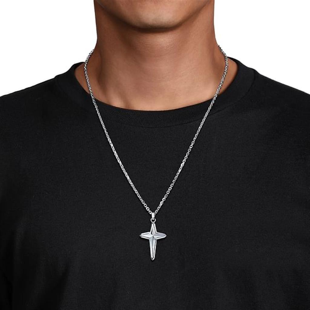 22" 925 Sterling Silver Cross Pendant Necklace