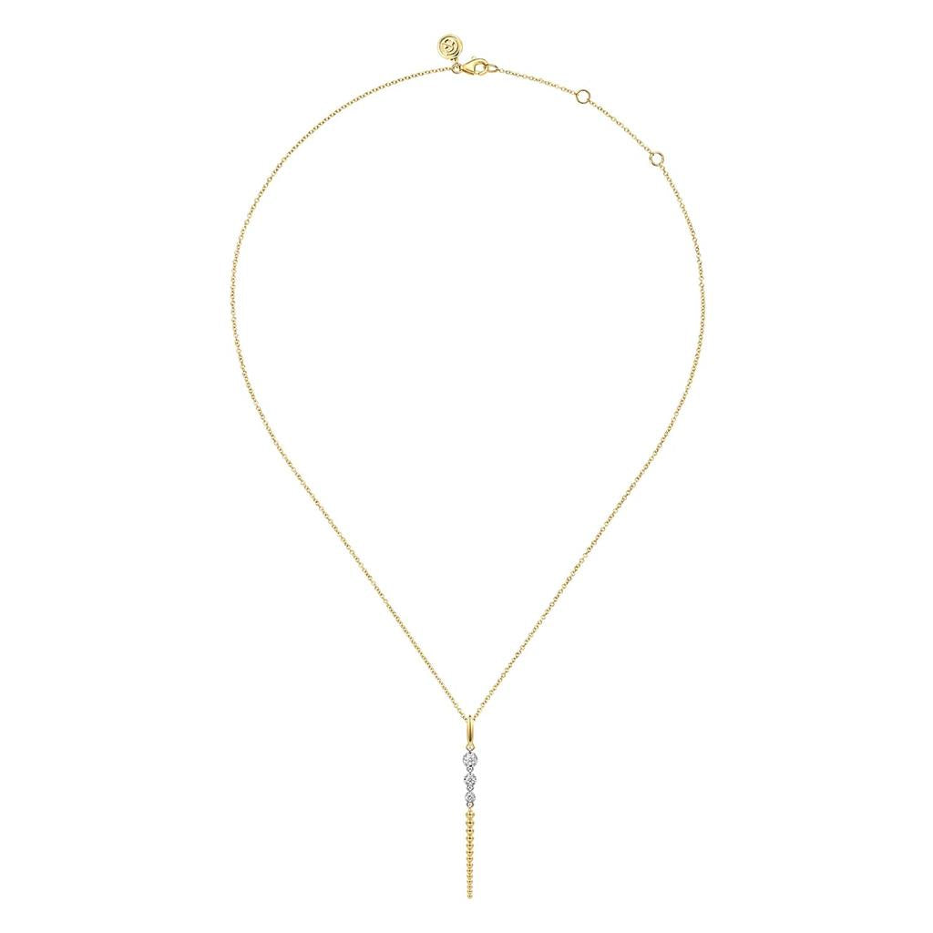 14KT Two-Tone Bujukan Punk Diamond Drop Necklace