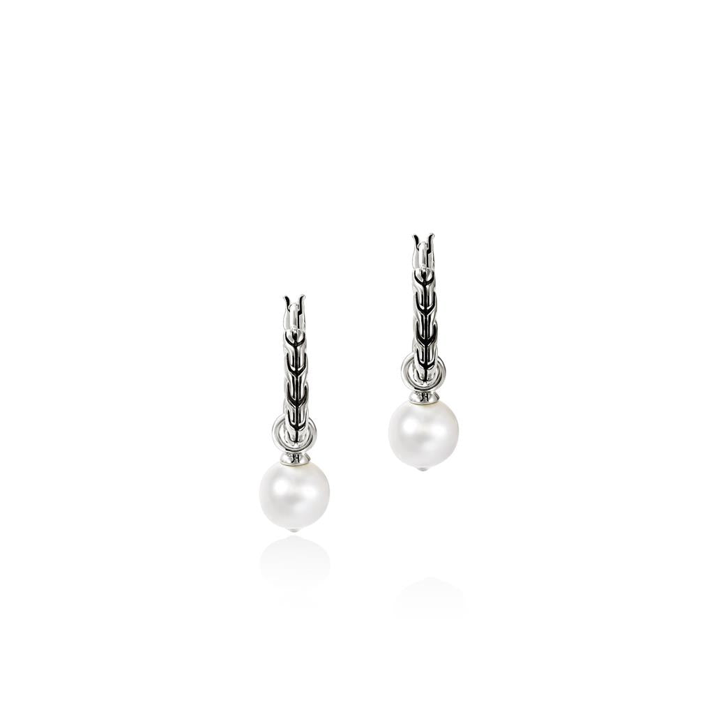 Essential Pearl Hoop Earring, Sterling Silver