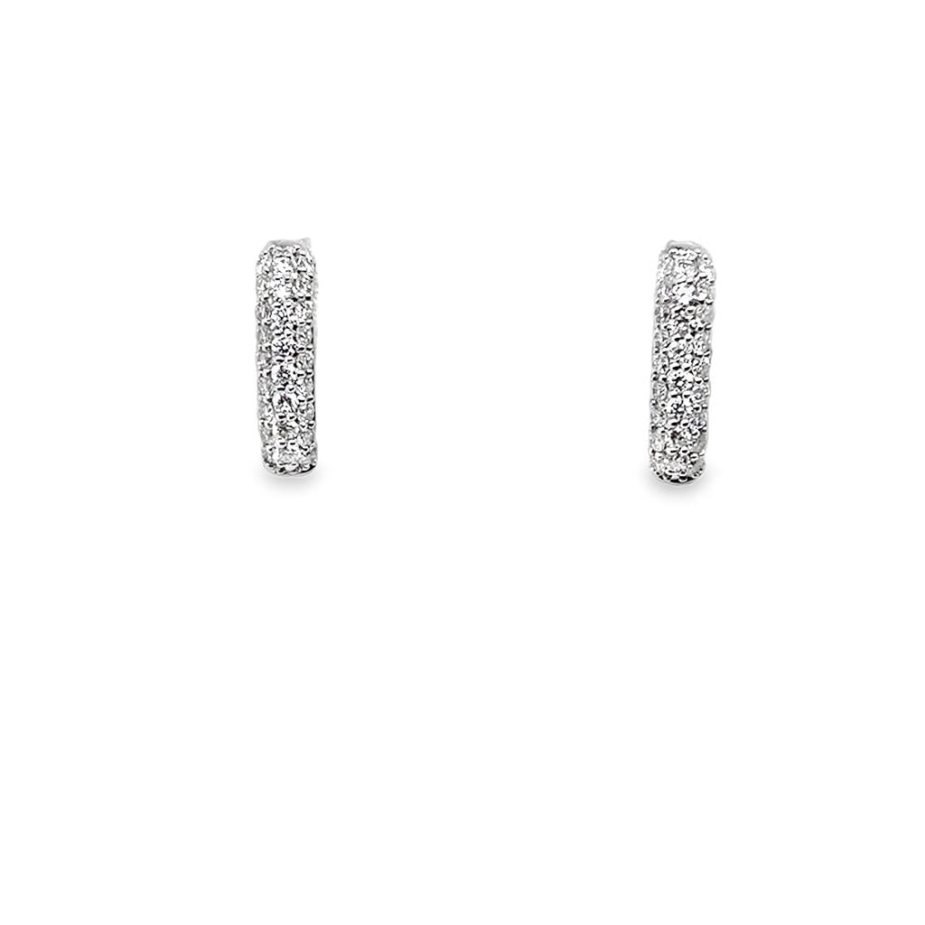 14kt White Gold Diamond Hoop Earrings by Zeghani ā 0.39ct