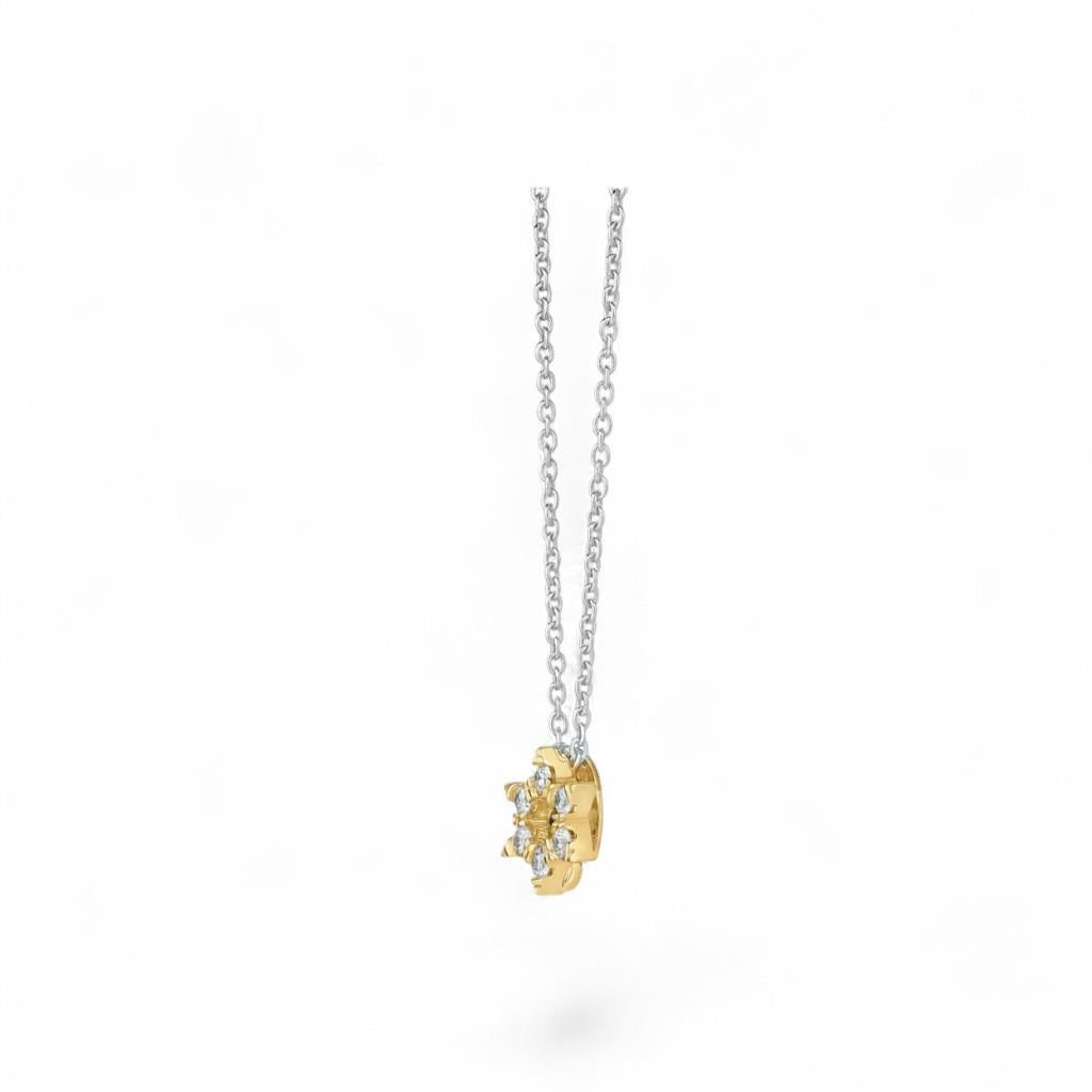 18KT Two-Tone Gold Diamond Star of David Pendant Necklace