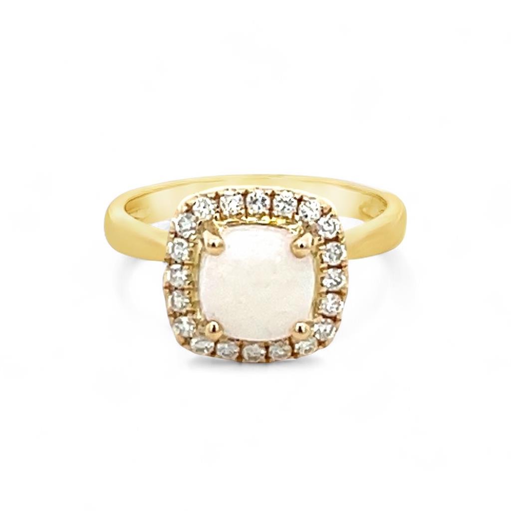 14Kt Yellow Gold Halo Fashion Ring