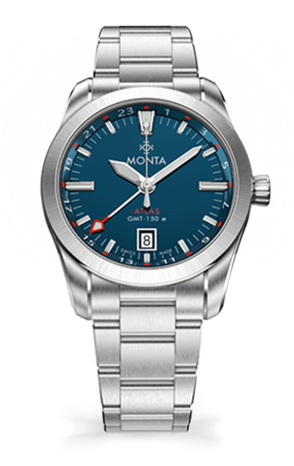 Monta Atlas 24-HOUR WITH DATE Blue Dial