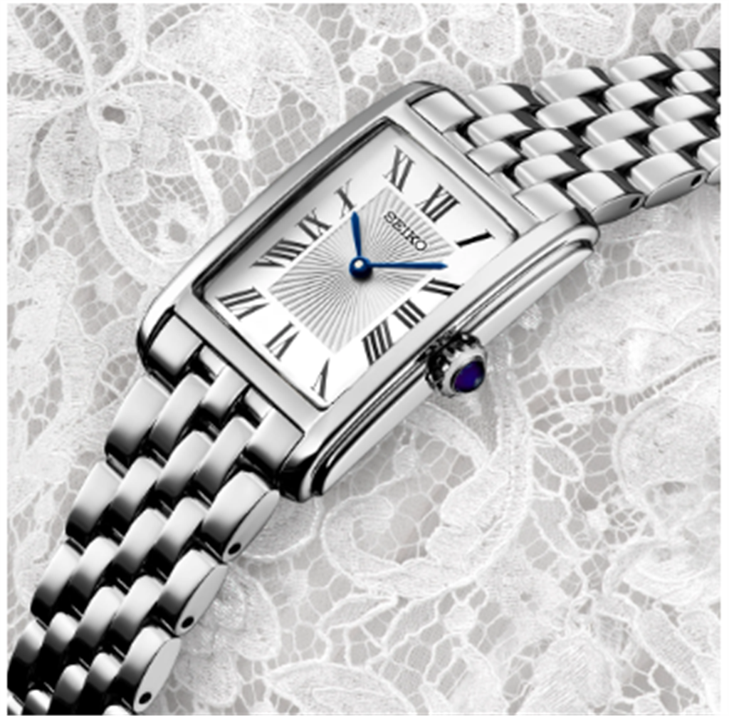 Seiko Essentials Stainless Steel White Roman Numeral Dial Watch – Ref. SWR083