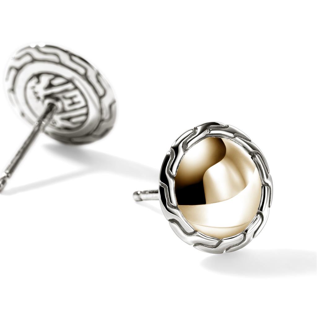 Sterling Silver & 14kt Yellow Gold 10mm Essential Stud Earrings EZZ98718