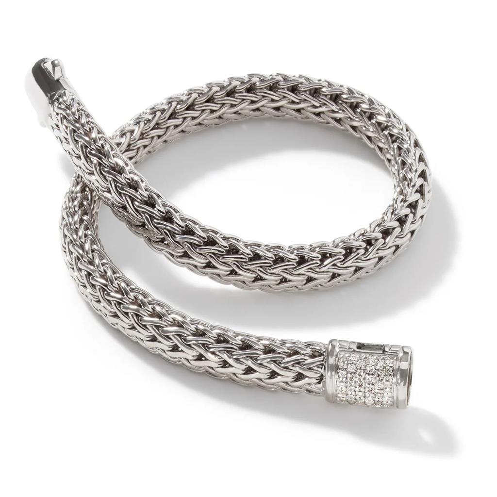 Sterling Silver 6.5mm Classic Chain Diamond Bracelet BBP9042DIXUM