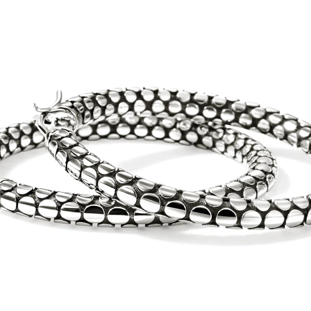 Dot Hoop Earrings, Sterling Silver, 37MM