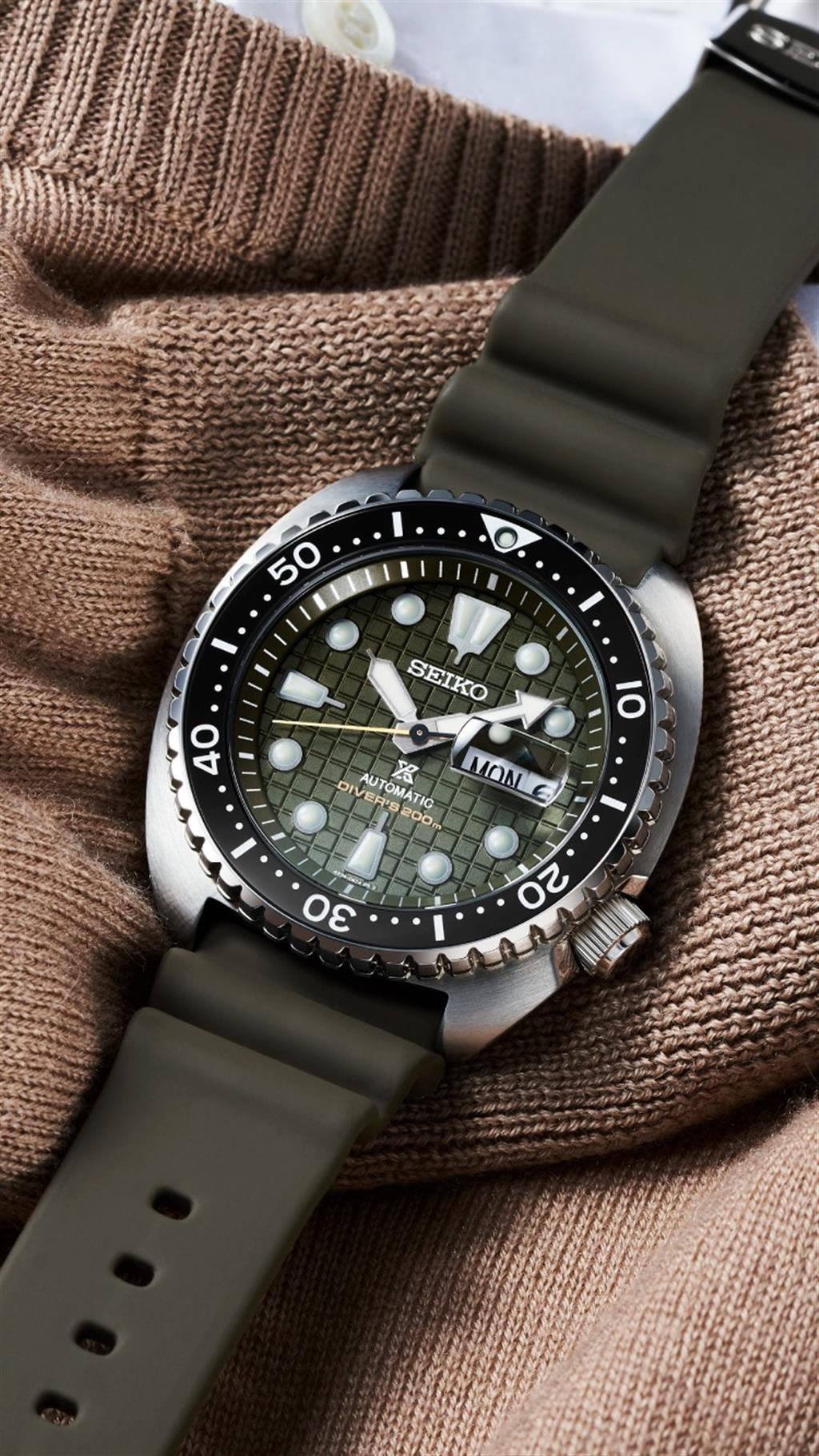Seiko Prospex King Turtle Stainless Steel Green Dial Diver Watch – Model SRPE05
