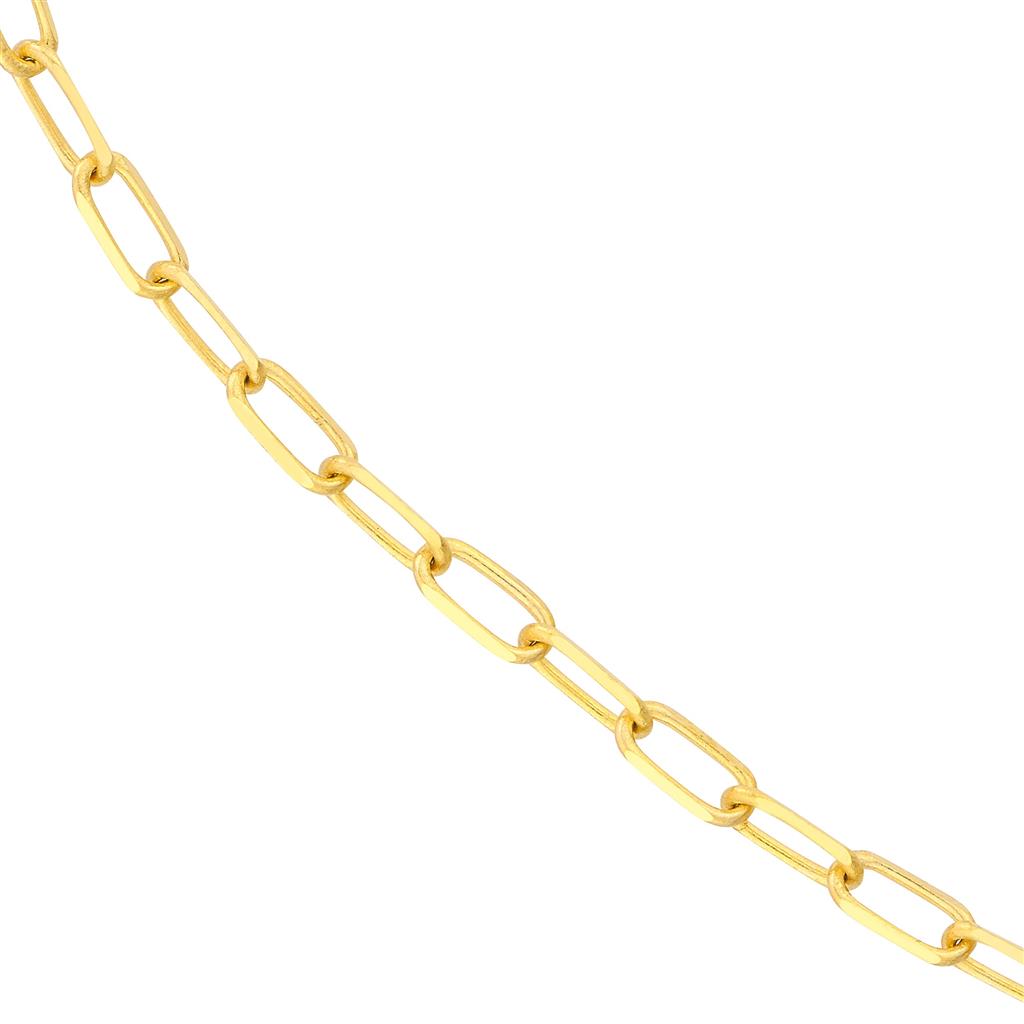 14K Yellow Gold 1.95mm Diamond-Cut Paperclip Chain Necklace