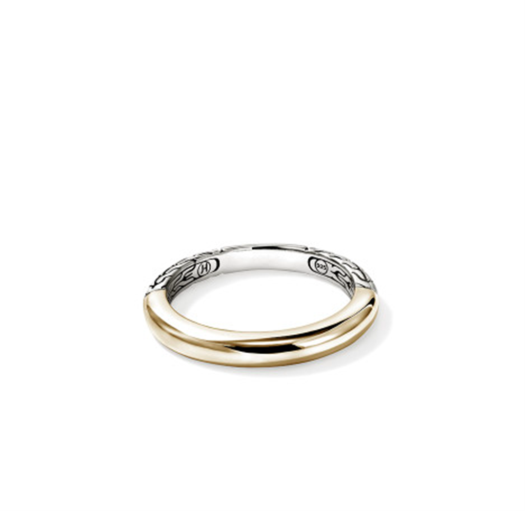 Sterling Silver & 14kt Yellow Gold 3mm Ring