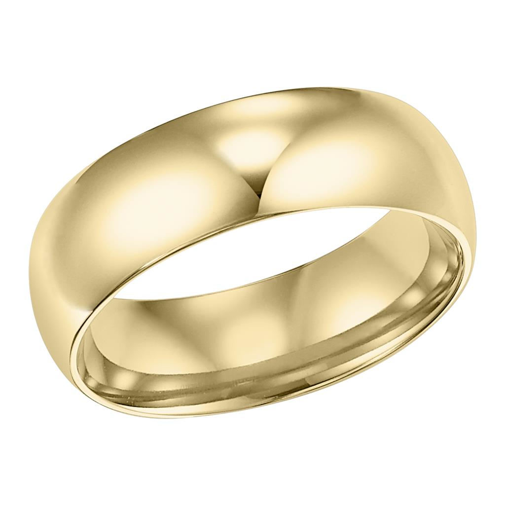 Men’s 14K Yellow Gold 6mm Comfort Fit Low Dome Polished Wedding Band Size 9