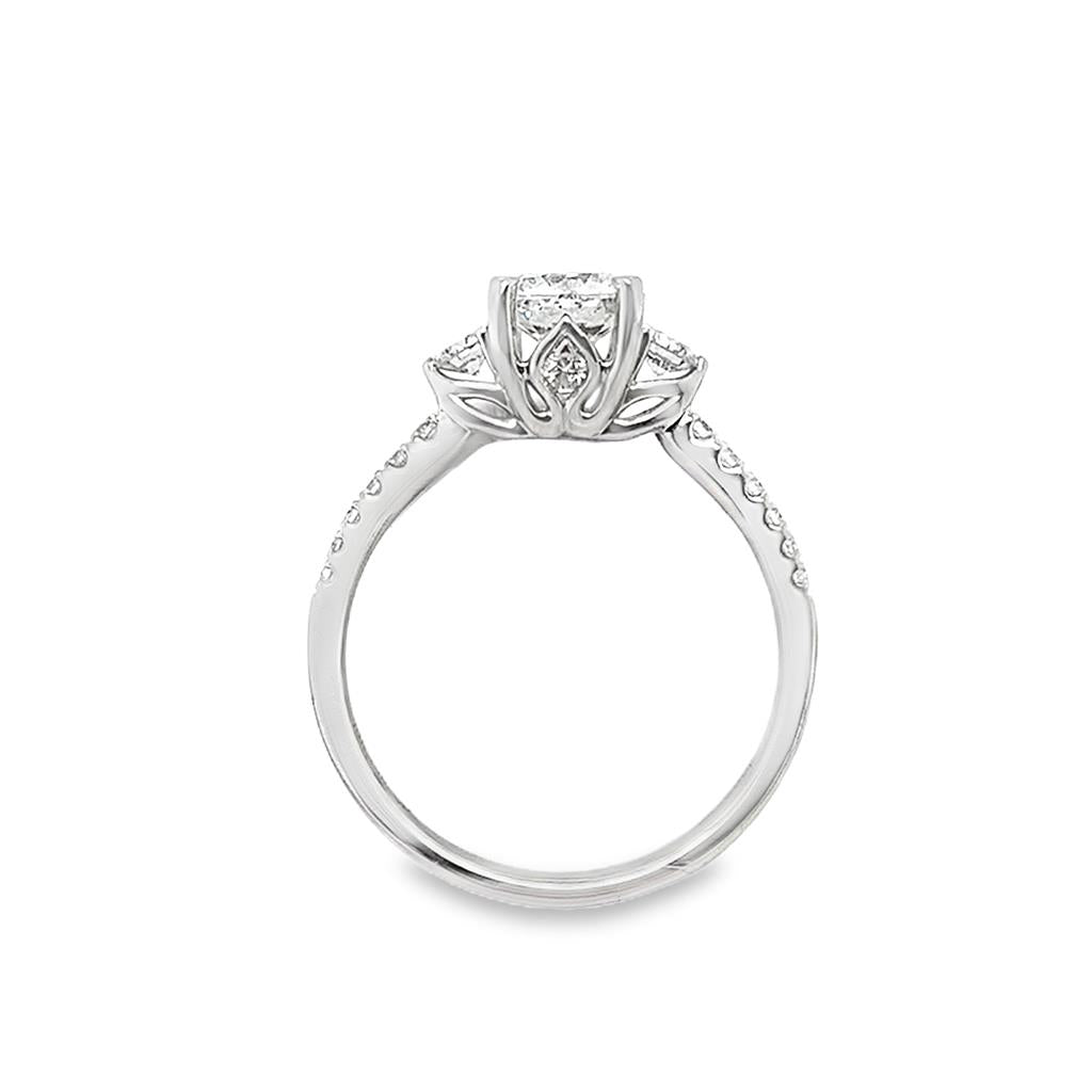 14kt White Gold Three-Stone Diamond Engagement Ring