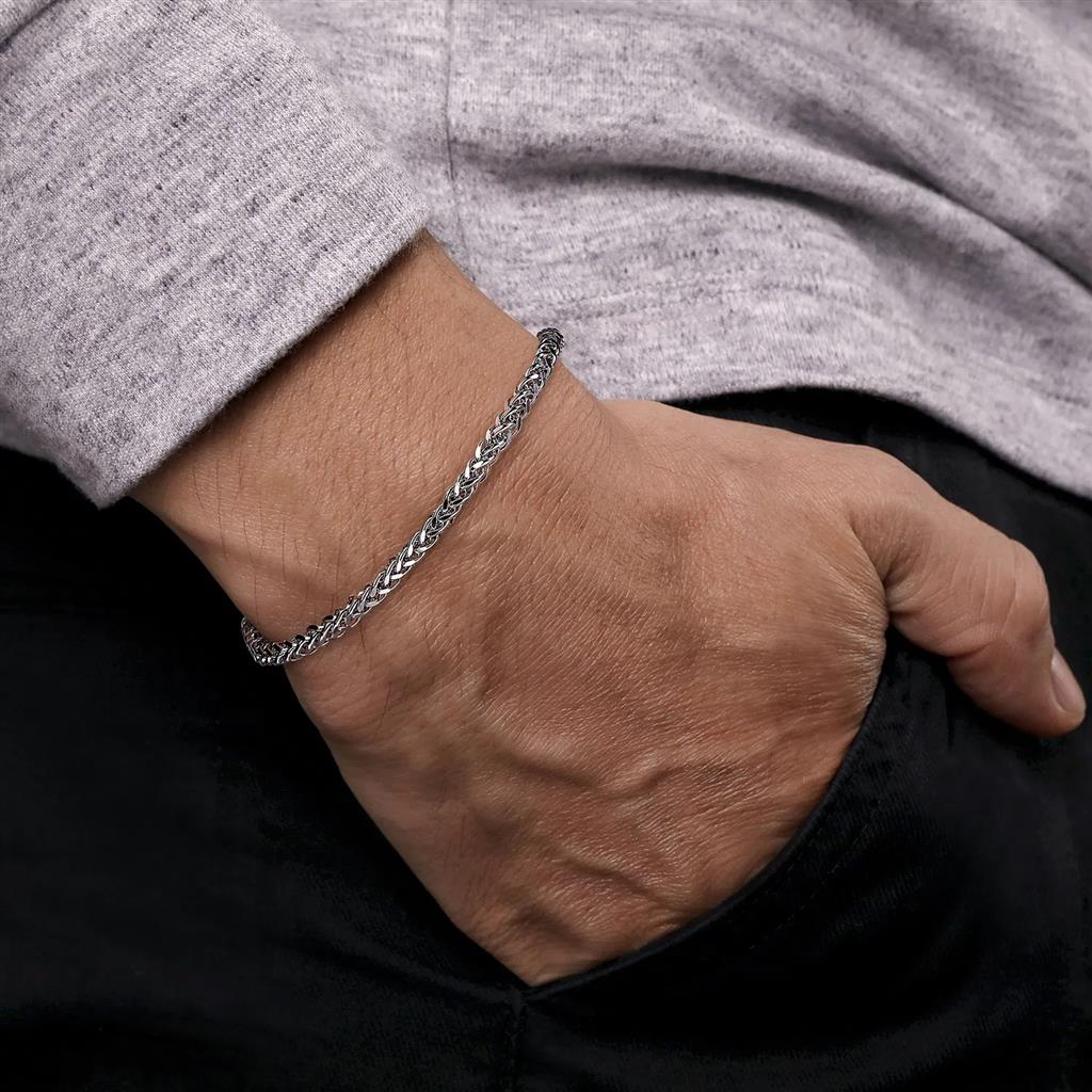 Sterling Silver Wheat Chain Bracele - 8"