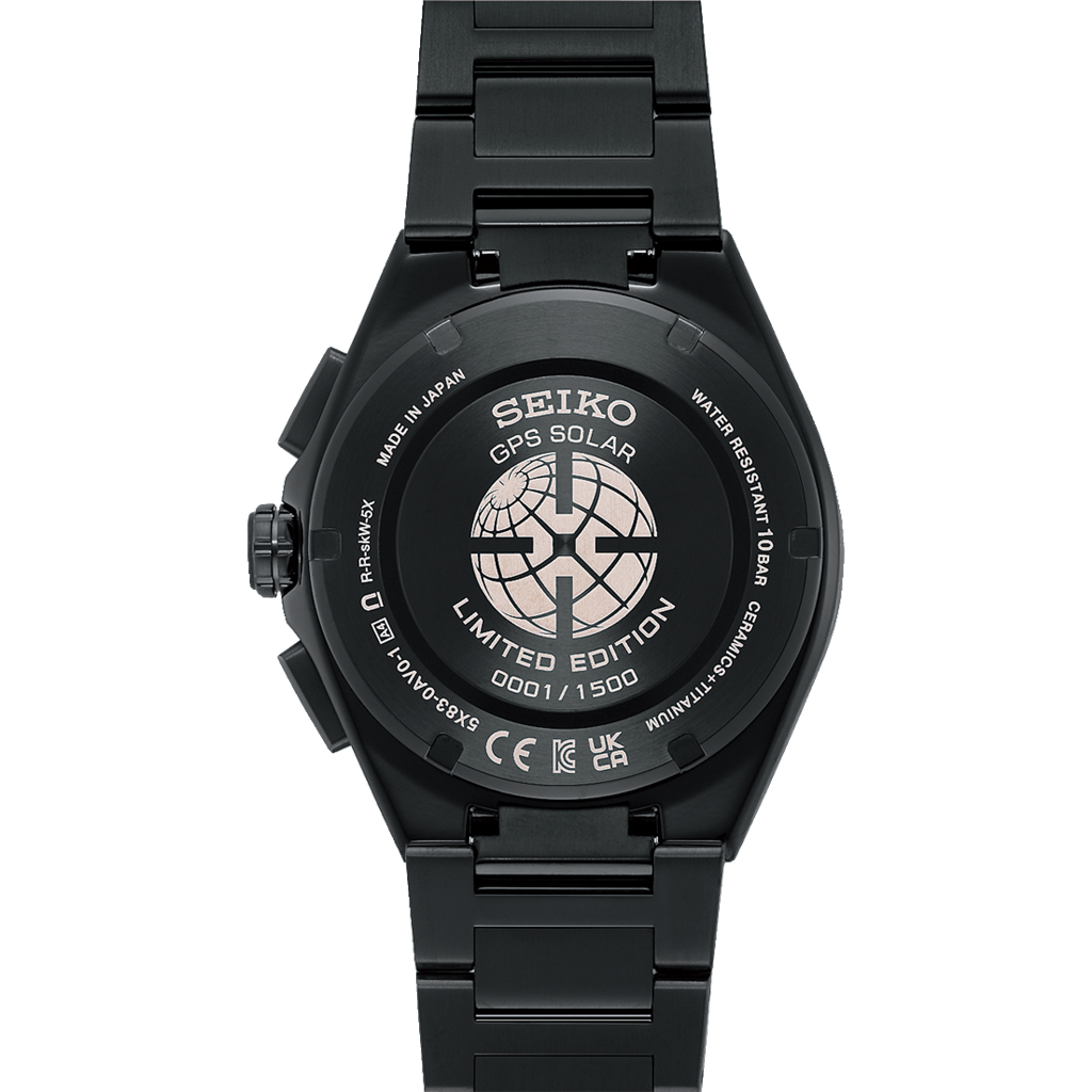 Astron GPS Solar Chronograph SSH187 Titanium Turquoise Dial Watch