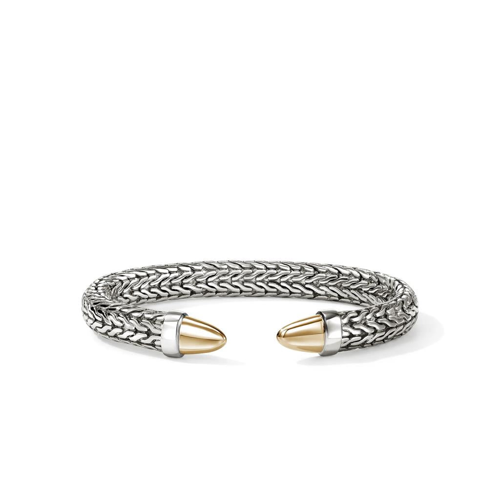 Sterling Silver & 14kt Yellow Gold Spear 50 Flex Cuff