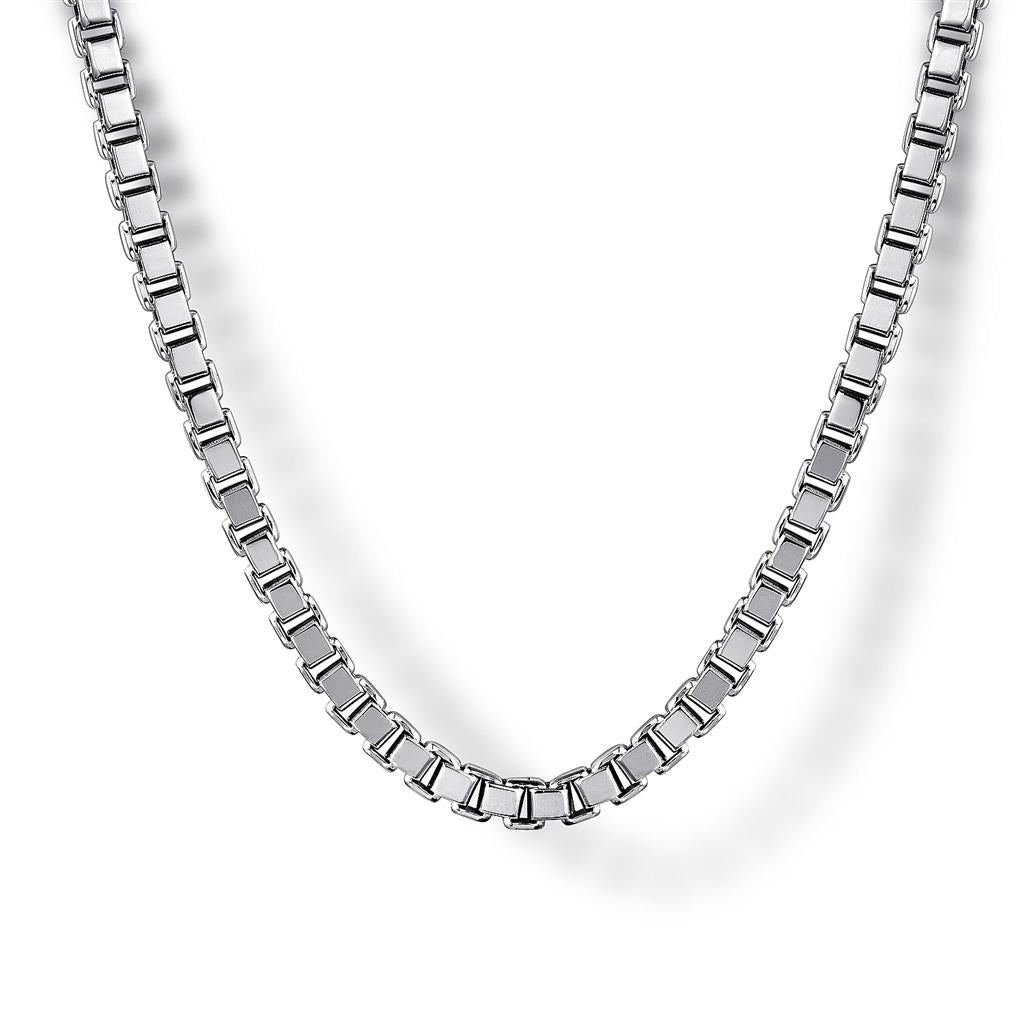 22" 2.5 5mm 925 Sterling Silver Solid Men's Box Chain Necklace