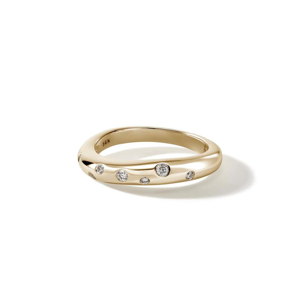 Slim Surf Ring ā 14kt Yellow Gold with 0.11ct Scattered Diamonds RGGX9011182DIX7