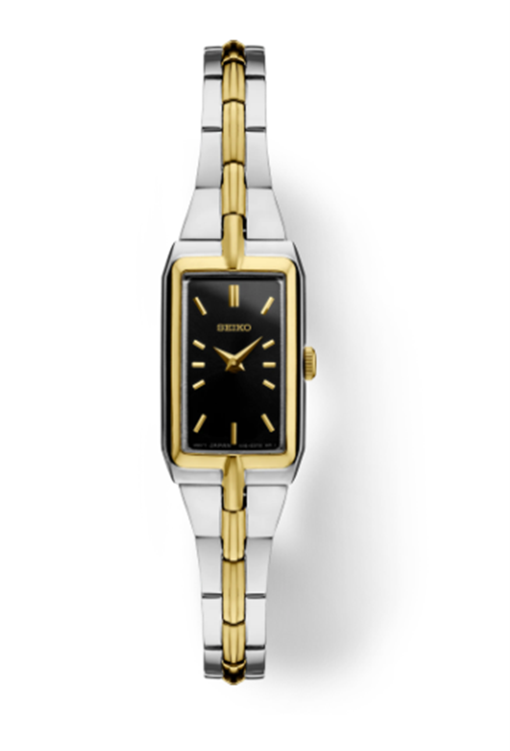 Seiko Essentials Two-Tone Stainless Steel Black Index Dial Watch – Ref. SWR046