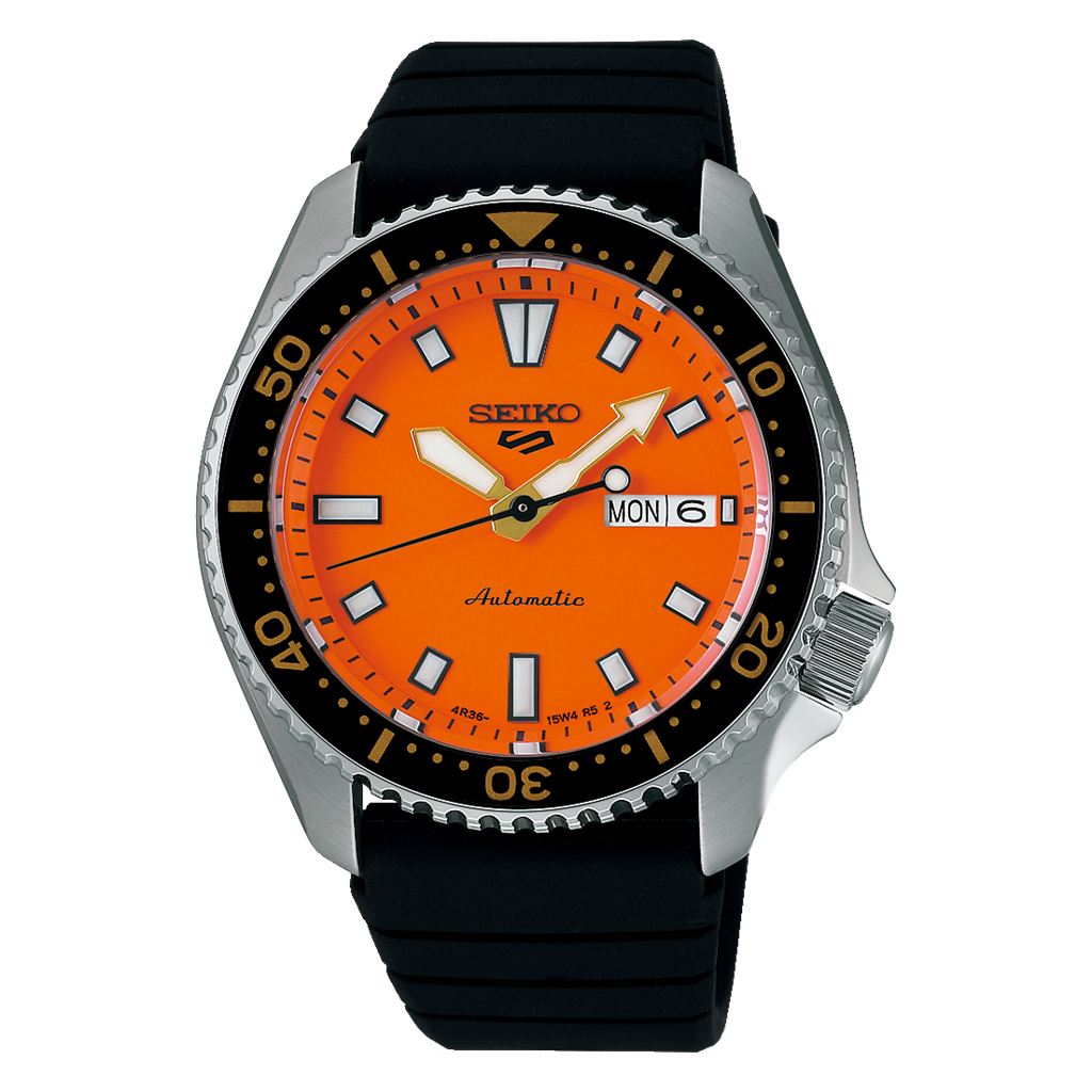 Seiko 5 Sports Stainless Steel Orange Index Dial SKX Series Watch