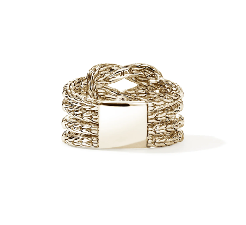 14kt Yellow Gold Diamond Love Knot Ring - backside view