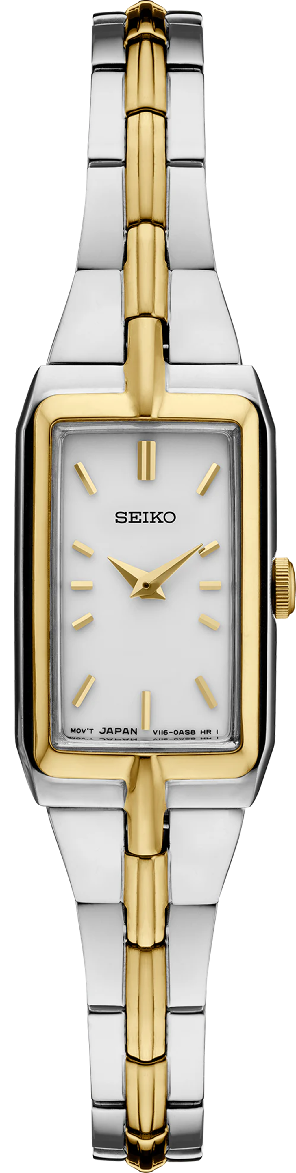 Seiko Essentials SWR044 Two-Tone Stainless Steel White Dial Watch