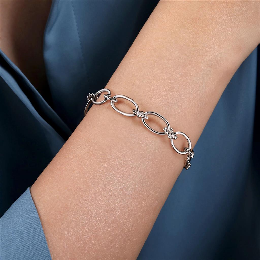 Sterling Silver Bujukan Link Bracelet - (7.5", Style #TB4650-75SVJJJ)