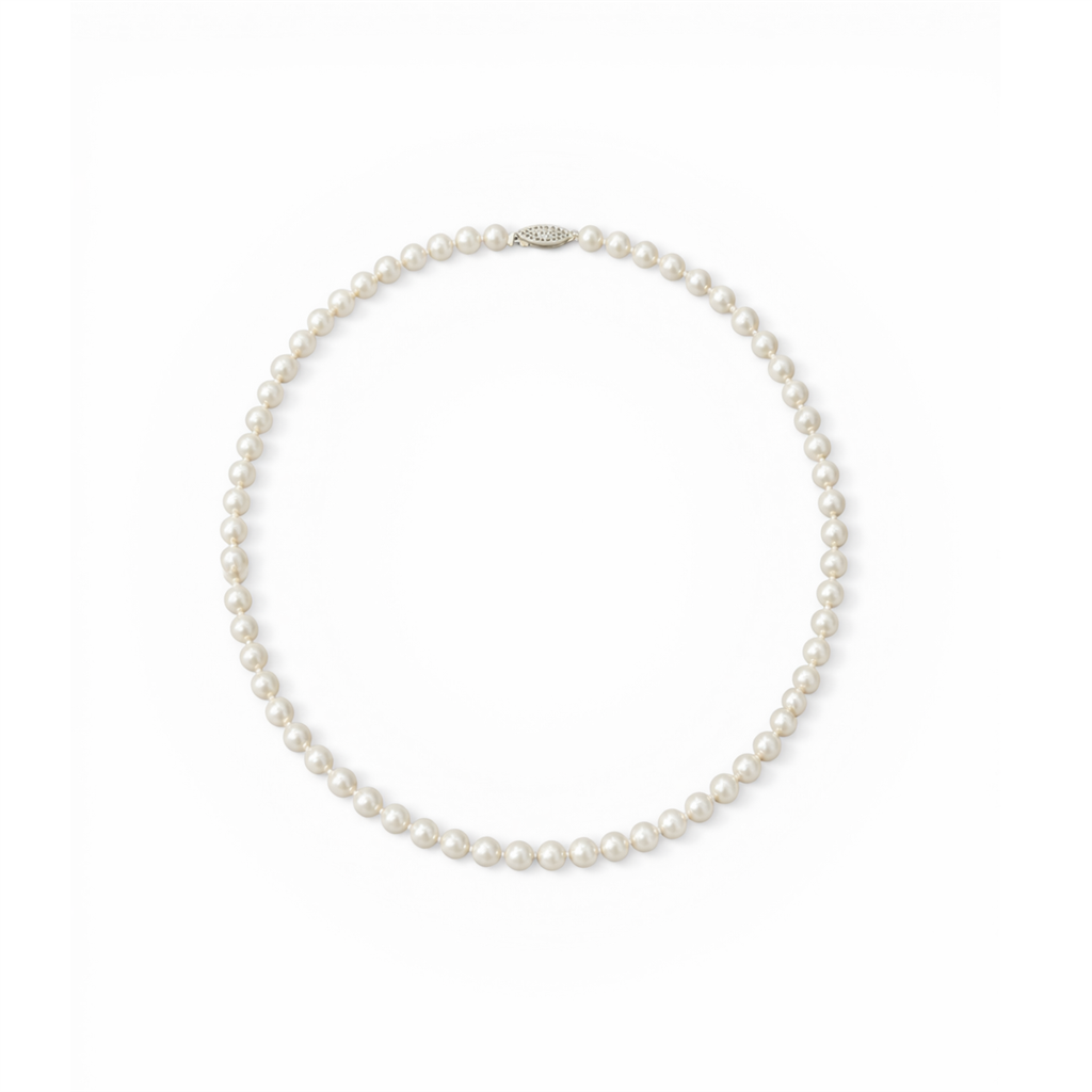 Pearl Strand Necklace with 14kt White Gold Clasp (61 Pearls, 18")