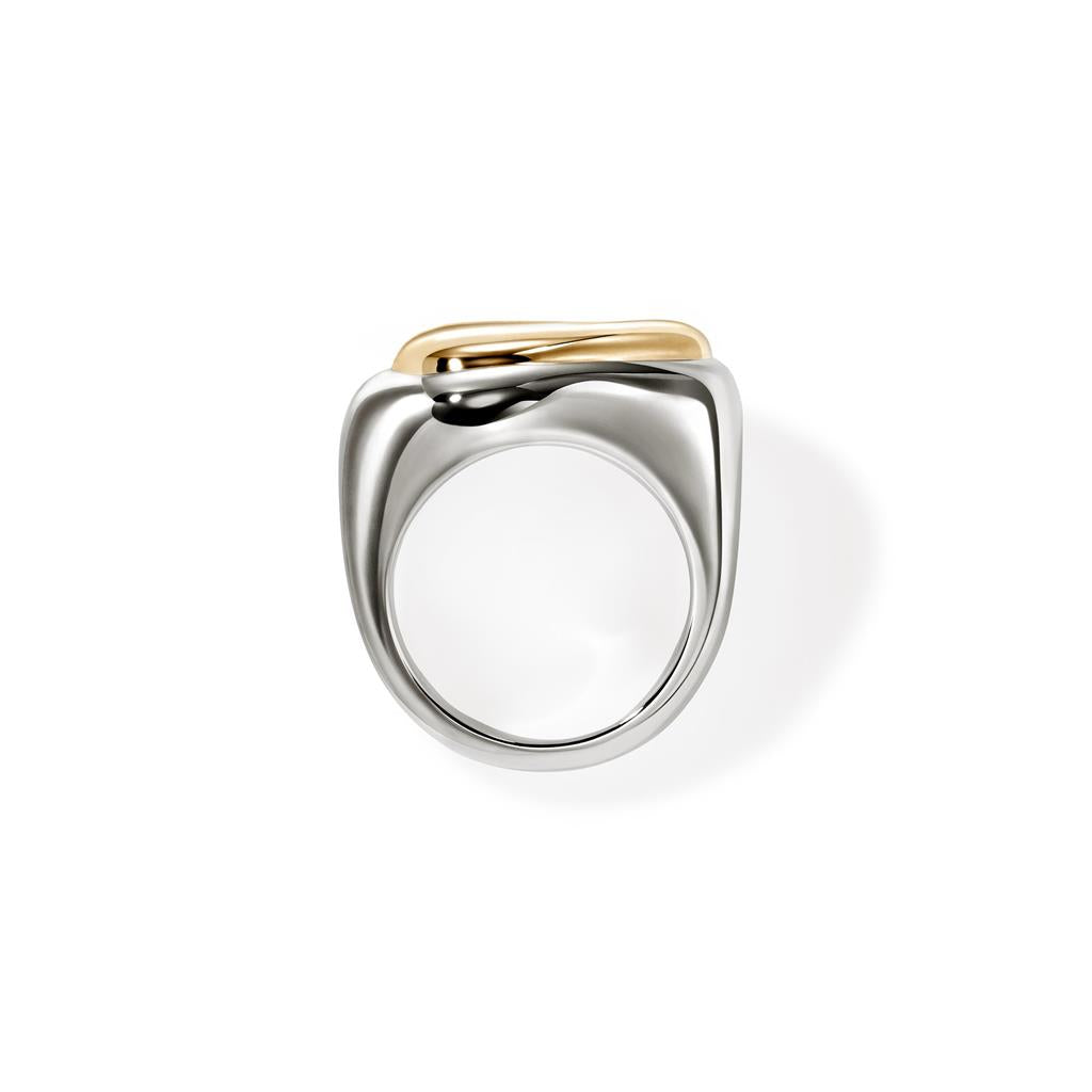 Sterling Silver & 14k Yellow Gold Pebble Ring RZZ98746X8