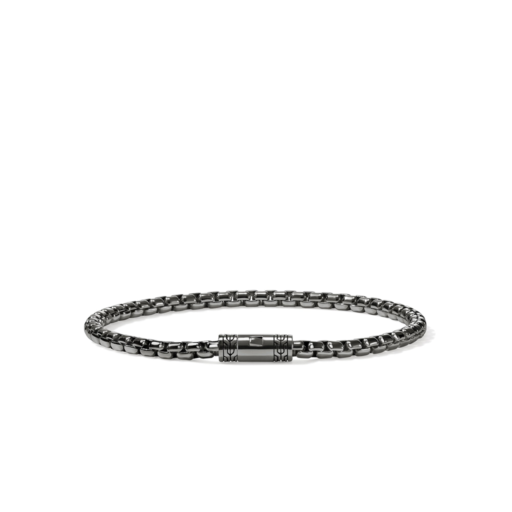 Dark Sterling Silver 3.7mm Box Chain Bracelet
