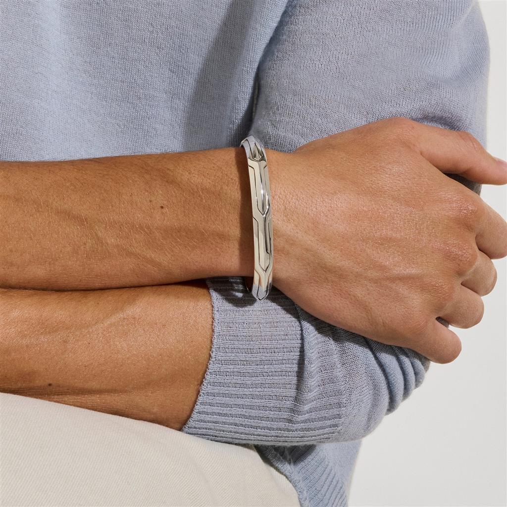 Sterling Silver 9mm Icon 50 Cuff Bracelet
