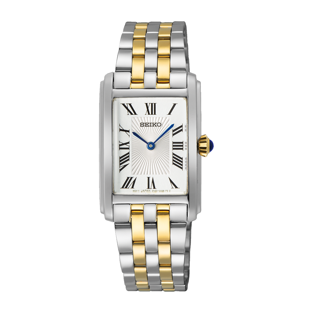Seiko Essentials SWR044 Two-Tone Stainless Steel White Dial Watch
