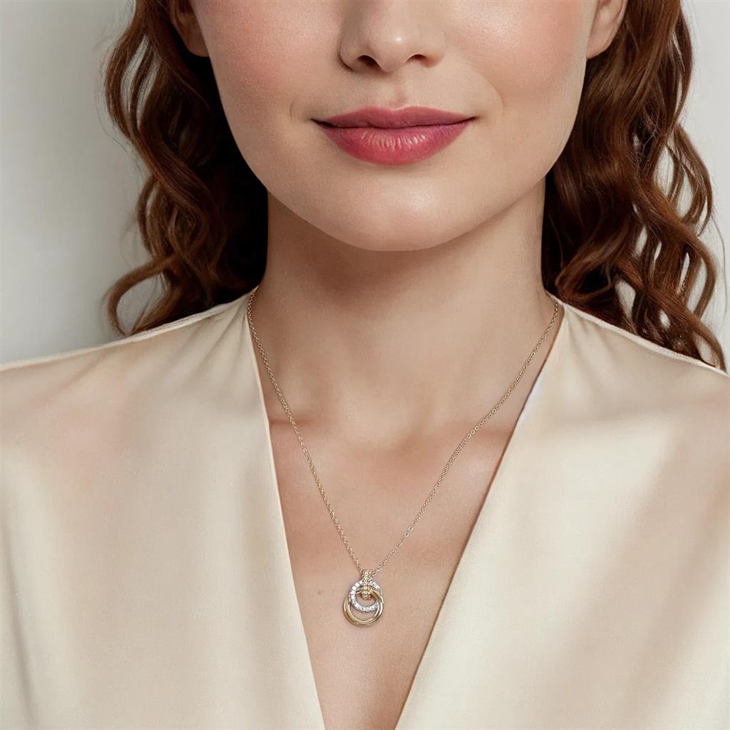 14K Two-Tone Bujukan Diamond Pendant Necklace