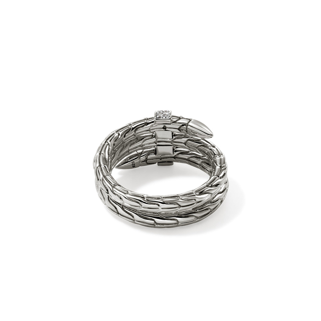 Sterling Silver Spear Diamond Pave Double Wrap Ring RBP986812DIX7