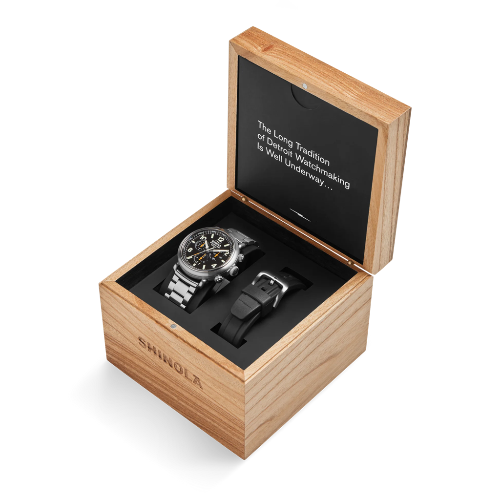 Shinola S0120307782 Runwell West Wind 42mm Titanium Black Dial Bracelet Watch