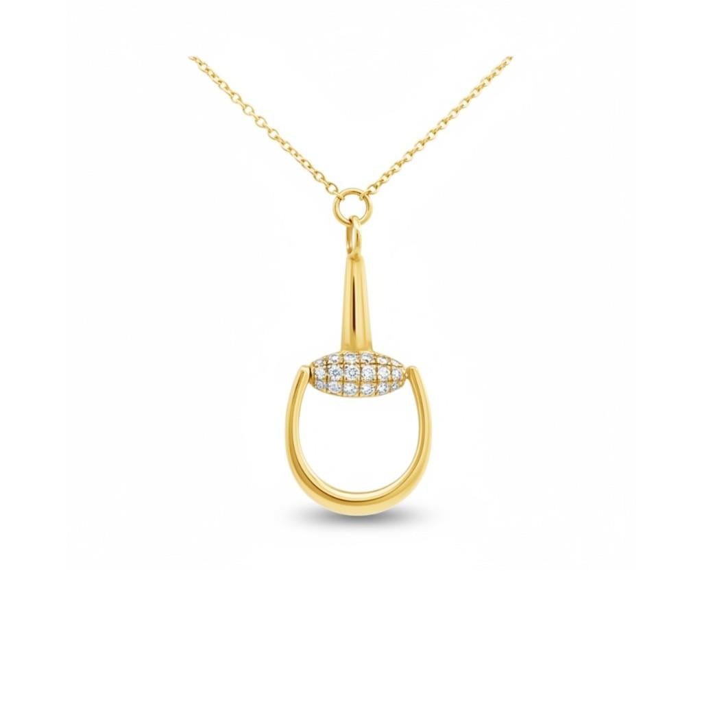 18K Yellow Gold Diamond Equestrian Necklace