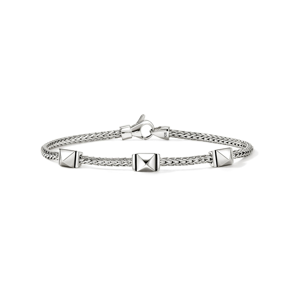 Icon 3-Station Bracelet ā Sterling Silver, 2.5mm