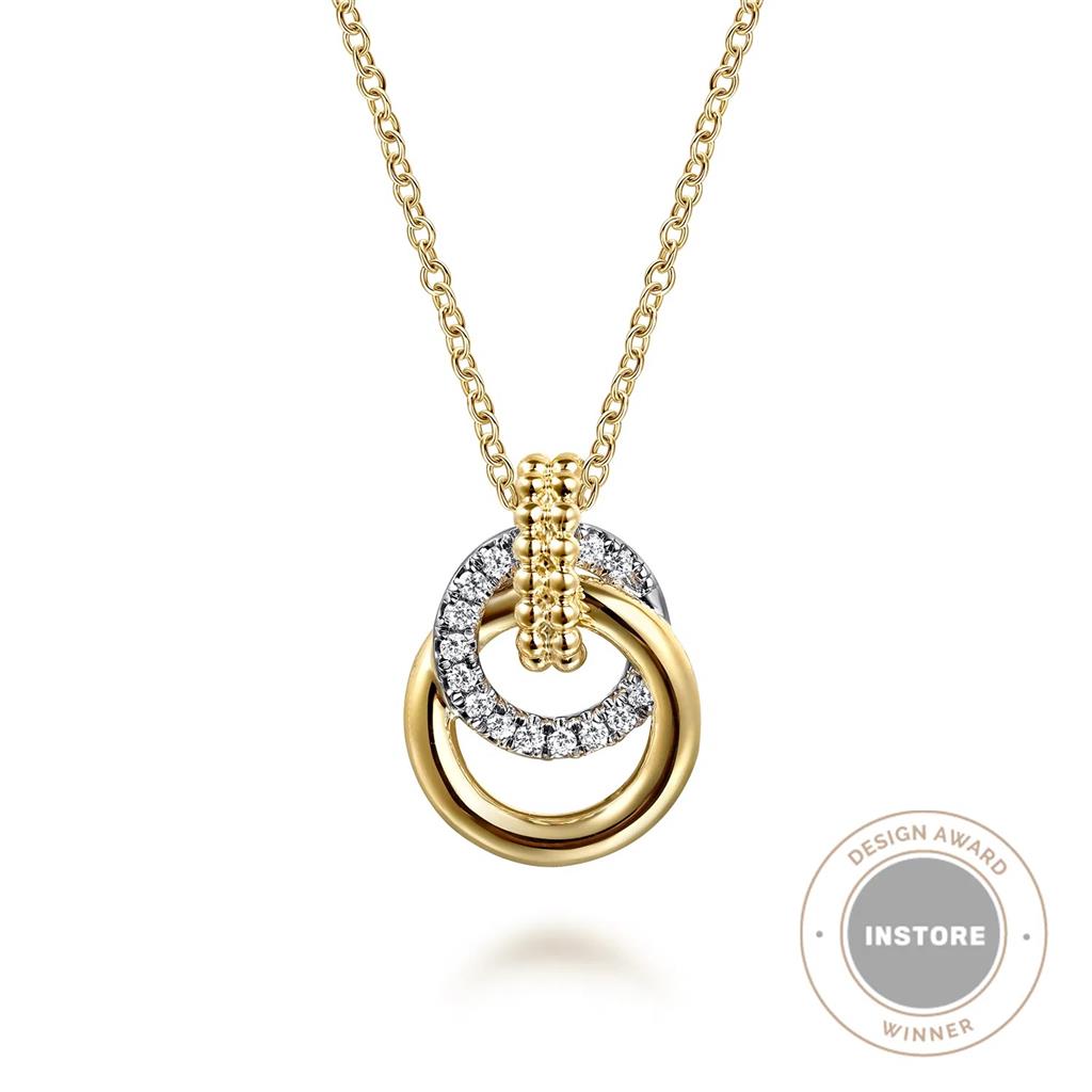 14K Two-Tone Bujukan Diamond Pendant Necklace