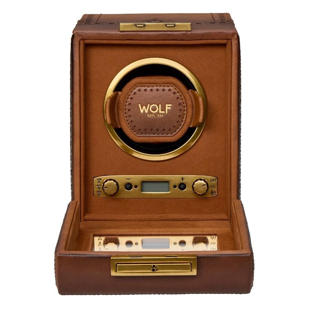 Wolf Brogue Single Watch Winder 440106 – Burnished Brown