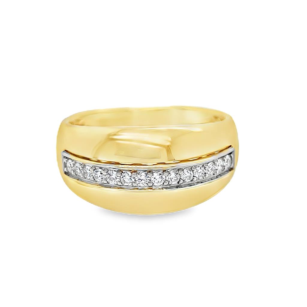 18kt Two-Tone Wide Diamond Fashion Ring